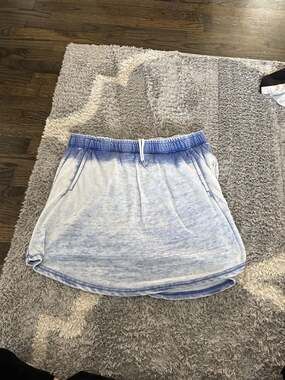 Ultra Flirt Blue Acid Wash Fleece Skort with Pockets Size 1X